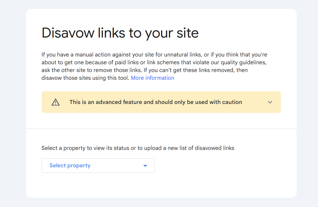 Search Console Disavow Tool